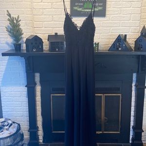 Black love tree jumpsuit with lace detailing size L